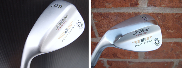 before and after images of a custom vokey wedge grind
