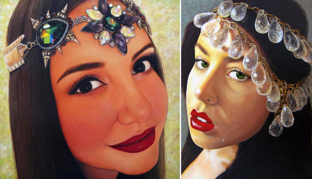 image of the Malinda Prud'homme paintings, self portait and winter beauty