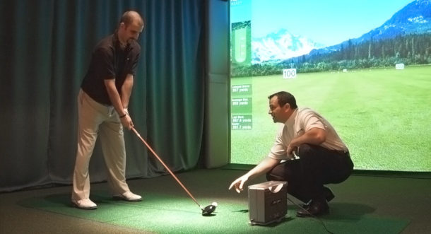 image of jeff shuster analyzing a client's swing