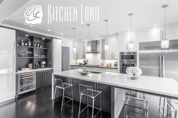 image of a white contemporary kitchen by Kitchen Land