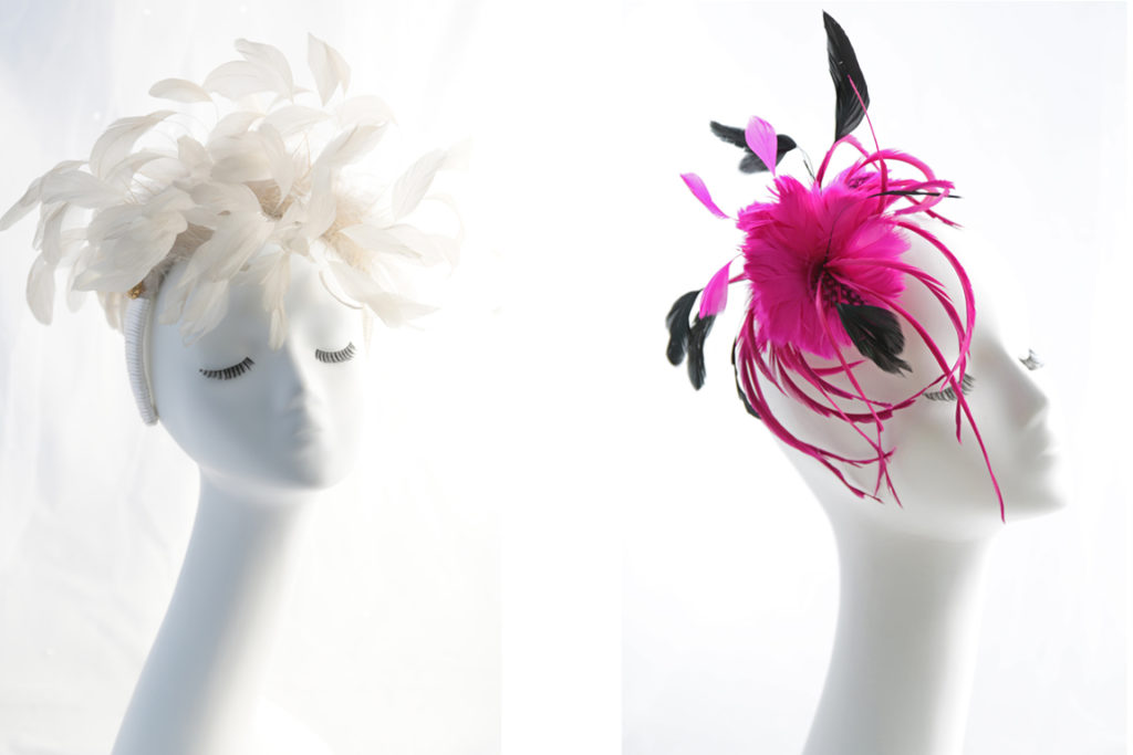 image of two new fascinators by The Feathered Head