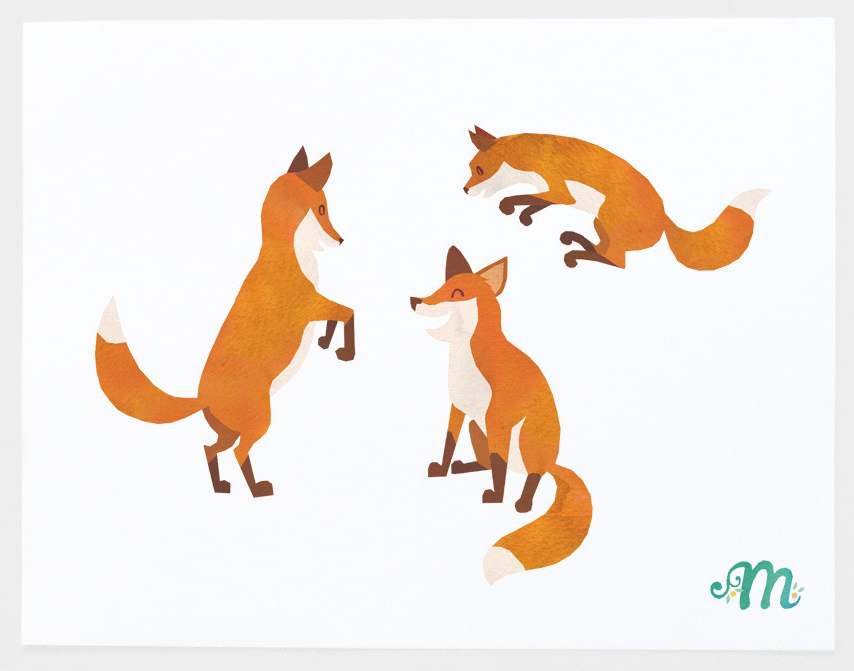 image of the baby foxes print by art of melodious