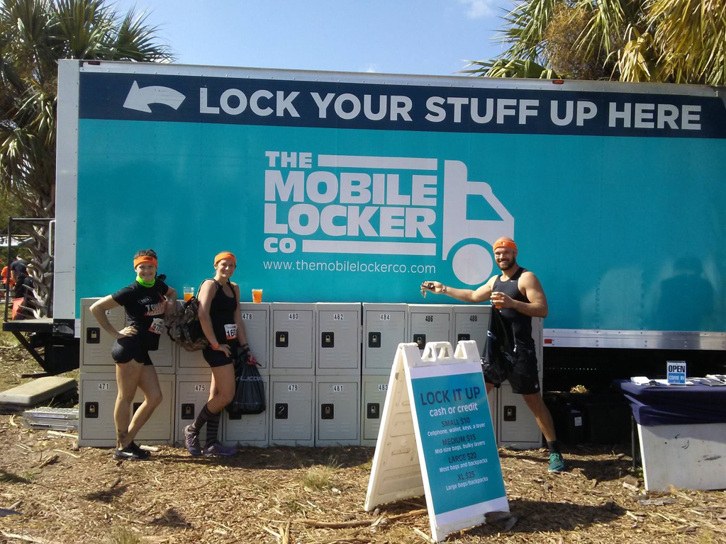 image of the mobile locker company in action at a race