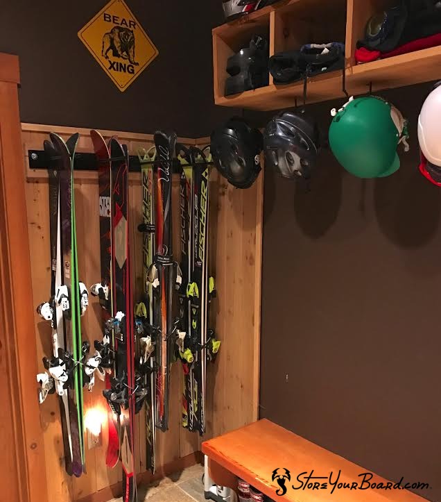 image of a well-organized ski storage system